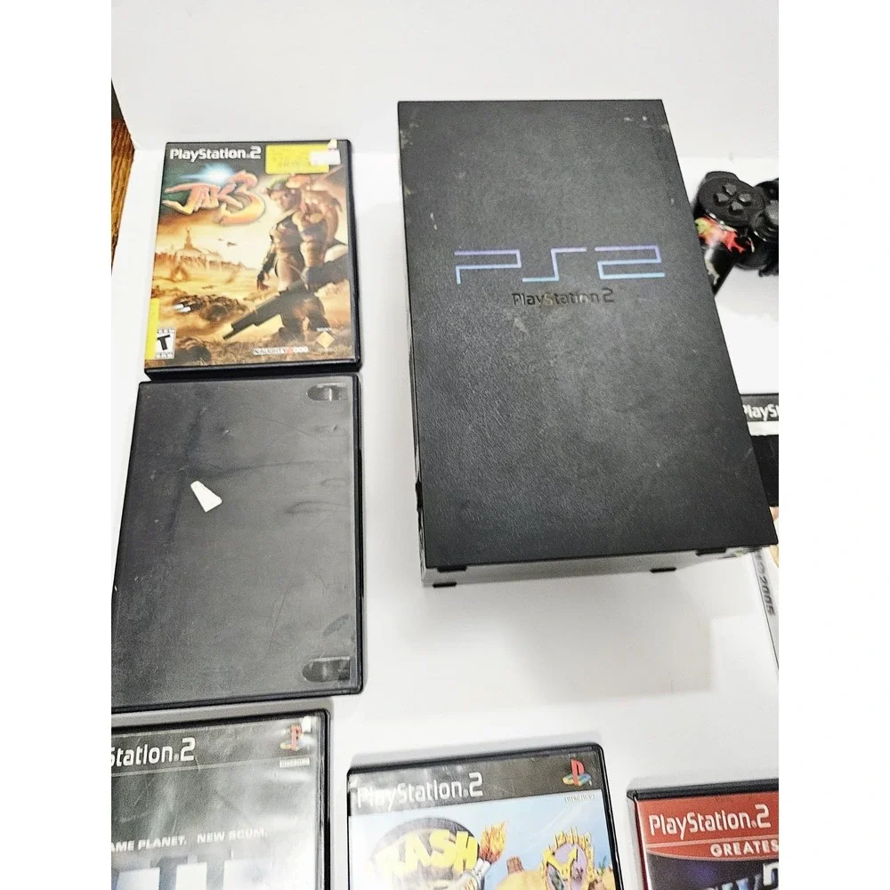 Sony 2 Console Bundle with Black PS2 and Multiple Games - Black